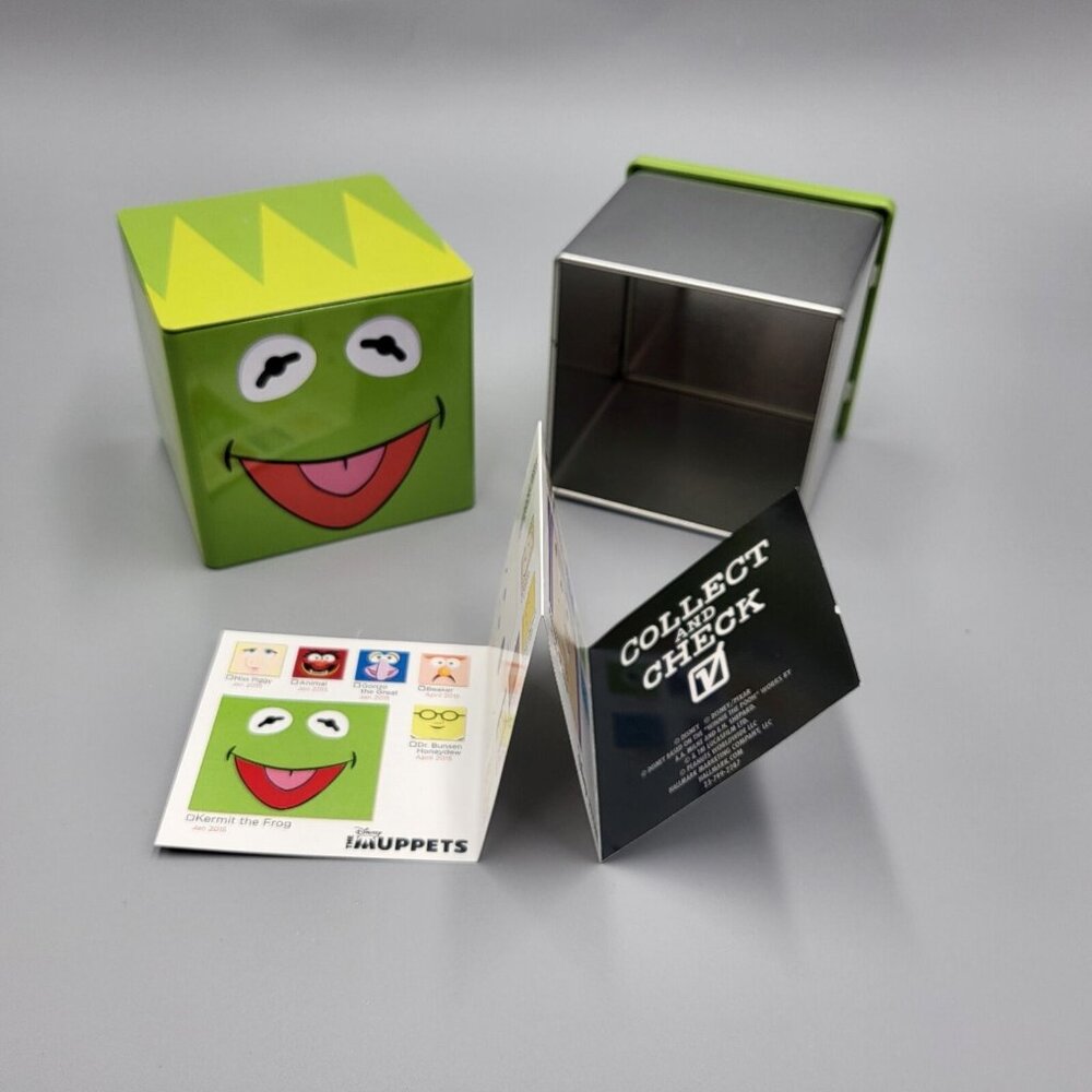 Muppets Kermit Small Storage Container Cubeez Cube Hallmark Square Metal Tin 3"